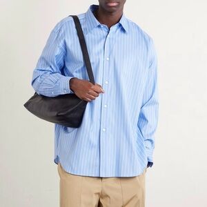 Sandro cornflower blue sky blue stripped button up